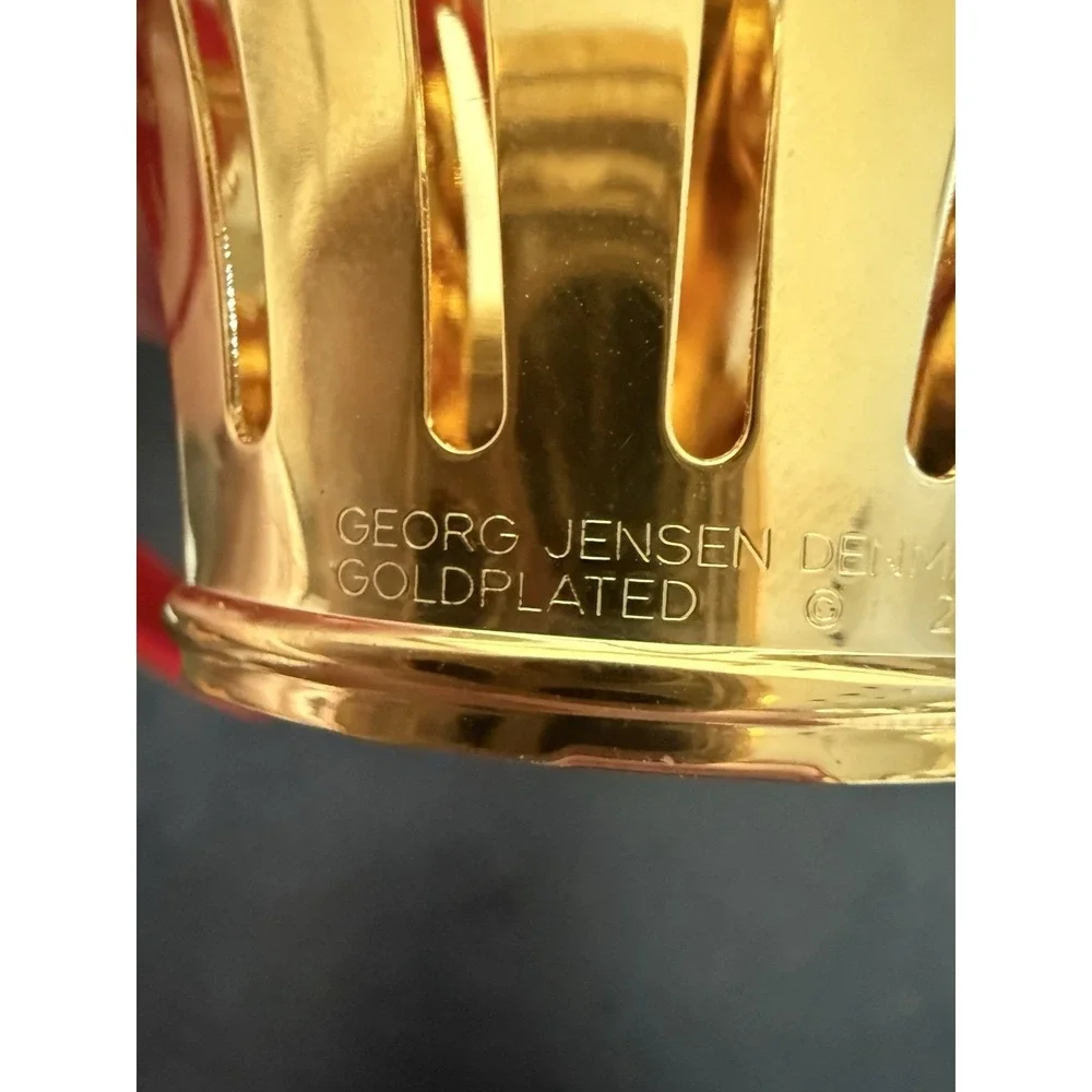 Georg Jensen Denmark 2008 24Karat Plated Annual Christmas Rose Mobile Ornament